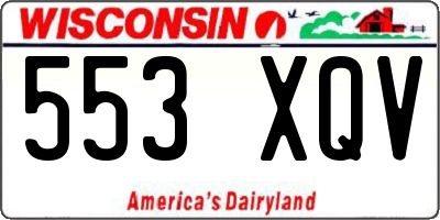 WI license plate 553XQV
