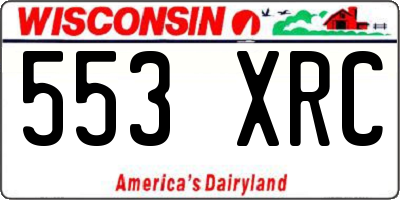 WI license plate 553XRC