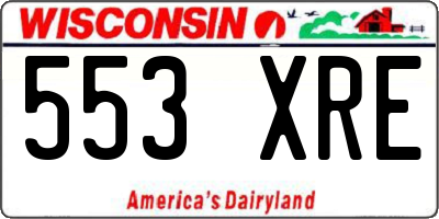 WI license plate 553XRE