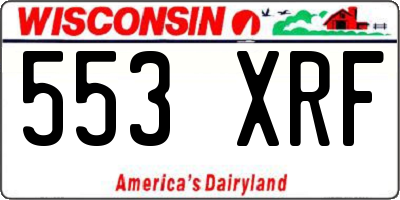WI license plate 553XRF