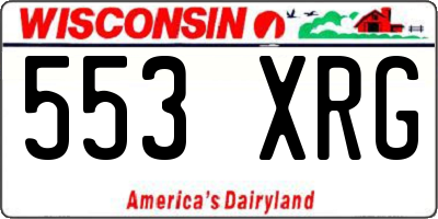WI license plate 553XRG