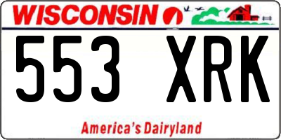 WI license plate 553XRK