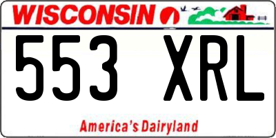 WI license plate 553XRL