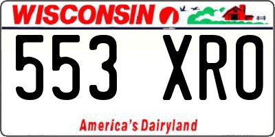 WI license plate 553XRO