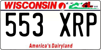 WI license plate 553XRP