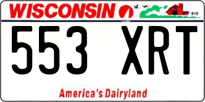 WI license plate 553XRT