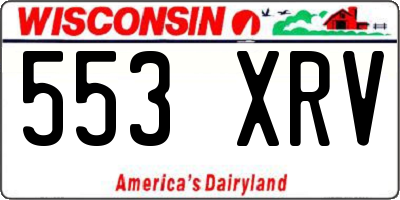 WI license plate 553XRV