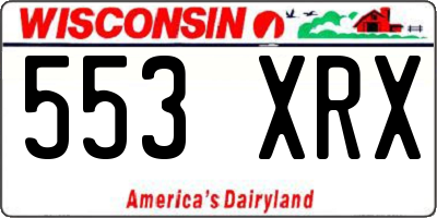 WI license plate 553XRX