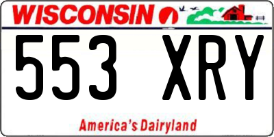 WI license plate 553XRY