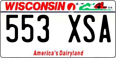 WI license plate 553XSA