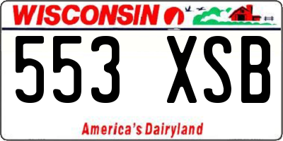 WI license plate 553XSB