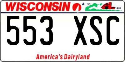 WI license plate 553XSC
