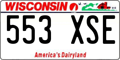 WI license plate 553XSE