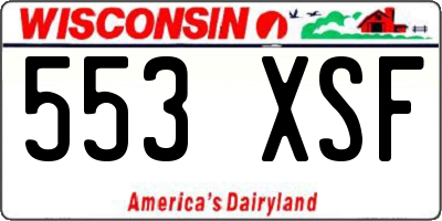WI license plate 553XSF