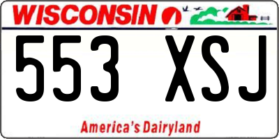 WI license plate 553XSJ