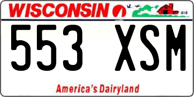 WI license plate 553XSM