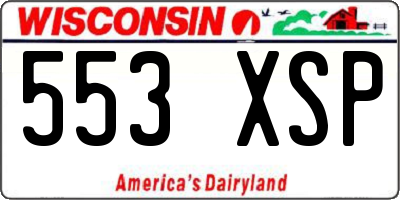 WI license plate 553XSP