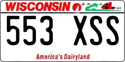WI license plate 553XSS