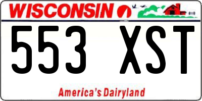 WI license plate 553XST