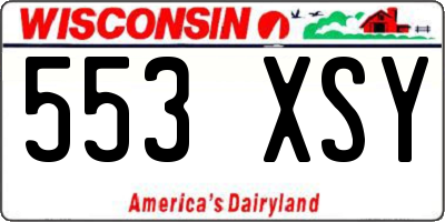 WI license plate 553XSY