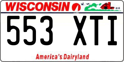 WI license plate 553XTI