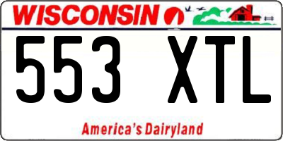WI license plate 553XTL