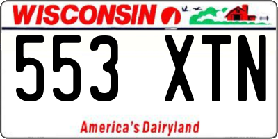 WI license plate 553XTN