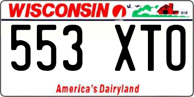 WI license plate 553XTO