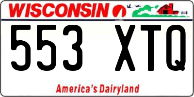 WI license plate 553XTQ