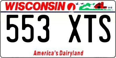WI license plate 553XTS