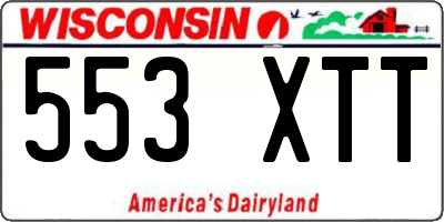 WI license plate 553XTT