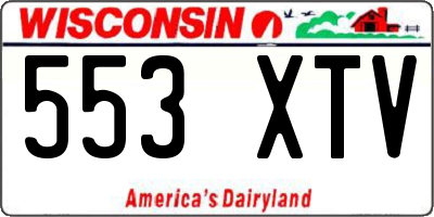 WI license plate 553XTV