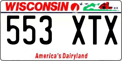 WI license plate 553XTX