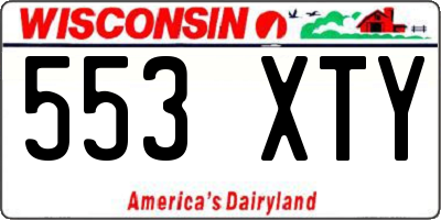 WI license plate 553XTY