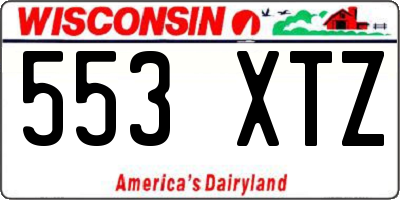 WI license plate 553XTZ
