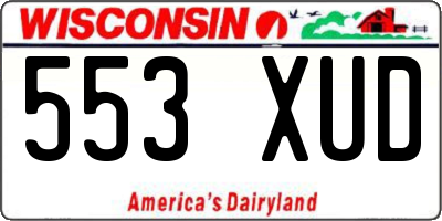 WI license plate 553XUD