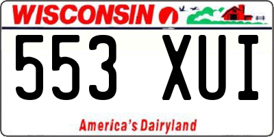 WI license plate 553XUI