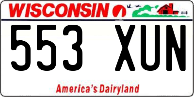 WI license plate 553XUN
