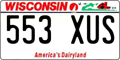 WI license plate 553XUS