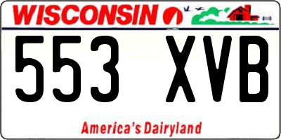 WI license plate 553XVB