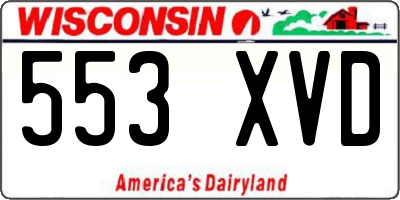 WI license plate 553XVD