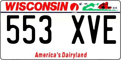 WI license plate 553XVE