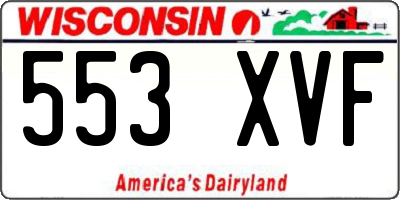 WI license plate 553XVF