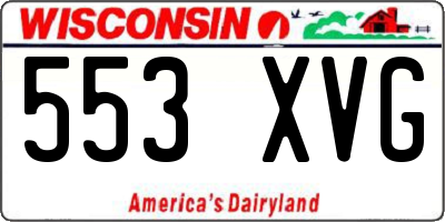 WI license plate 553XVG