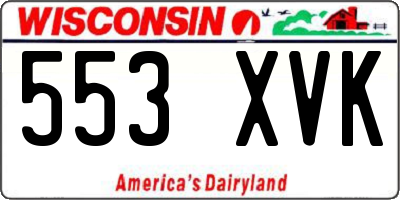 WI license plate 553XVK