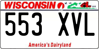 WI license plate 553XVL