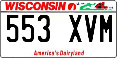 WI license plate 553XVM