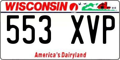 WI license plate 553XVP