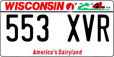 WI license plate 553XVR