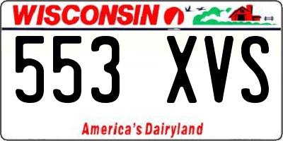 WI license plate 553XVS